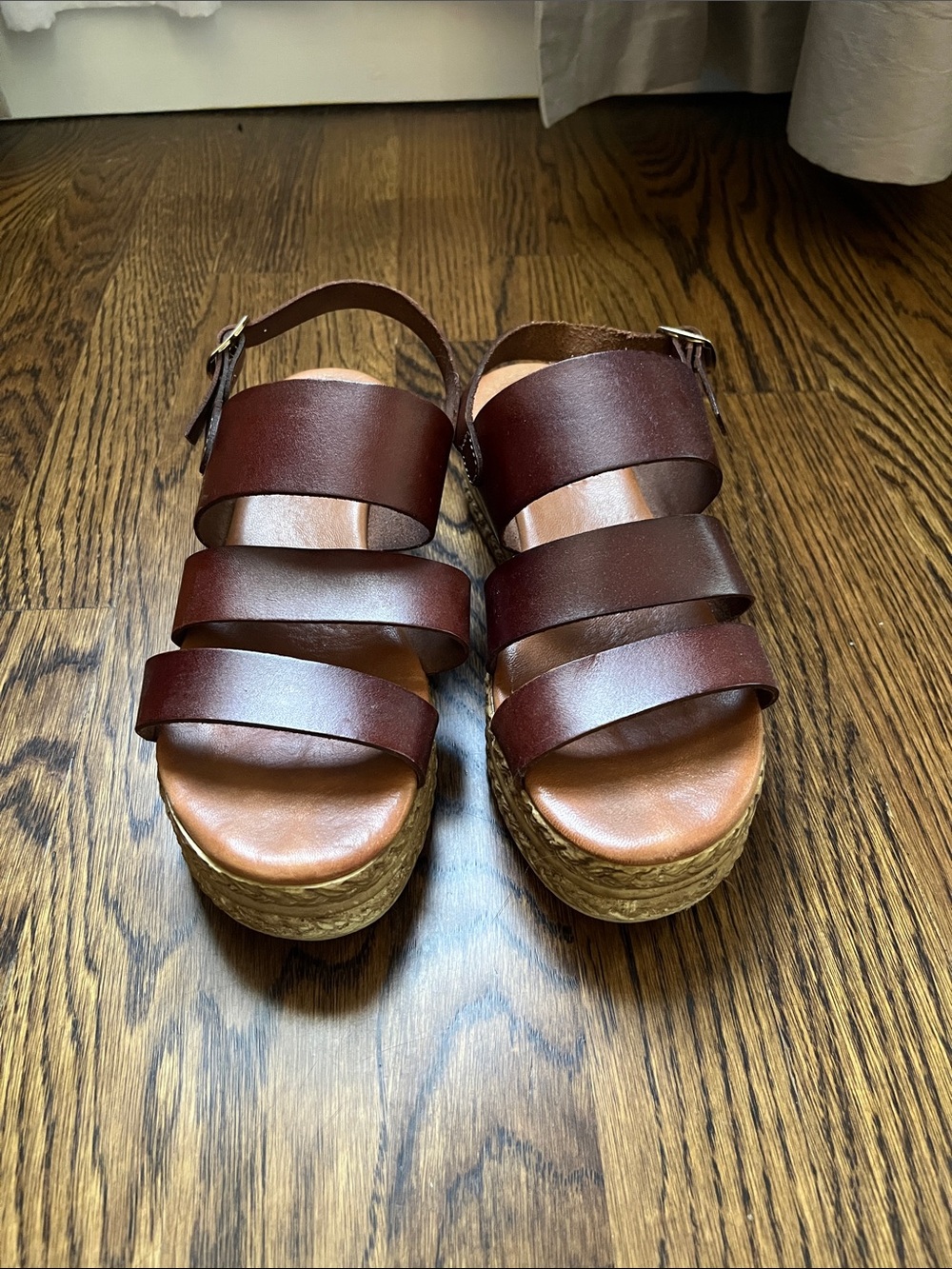 Cordani Brown Leather Platform Sandals 38